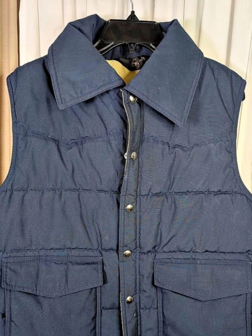 Sears Quilted Utility Vest in Blue Size Medium